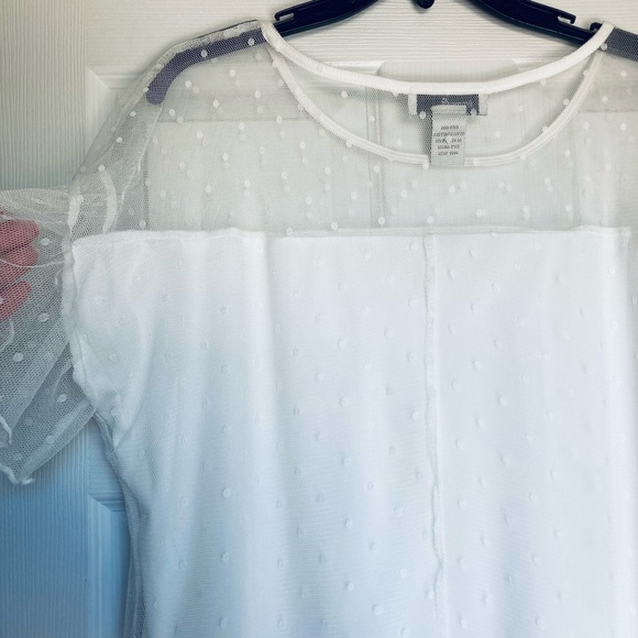 Emma & Olive Ivory Lined Mesh Overlay Top -NWOT - Picture 6 of 9